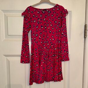 PixieLane Stylish Pink Leopard Print Kids Dress